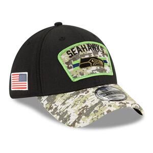 New Seahawks Men's New Era 2021 Salute To Service 39THIRTY Flex Hat M/L